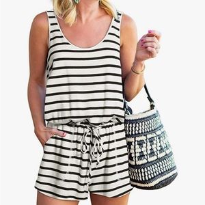 Womens Summer Scoop Neck Sleeveless Tank Top Short jumpsuit Rompers